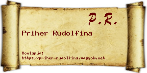 Priher Rudolfina névjegykártya